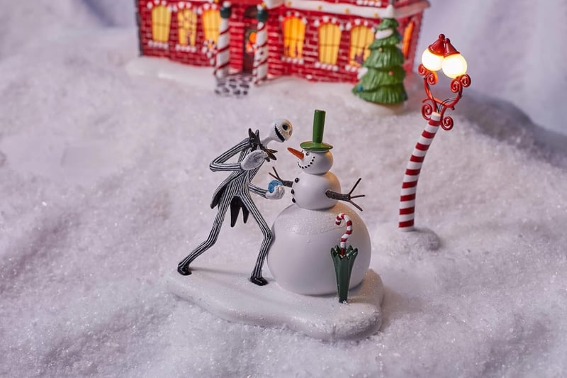 Jack Skellington Snowman Figurine - 3.9 Inch, Multicolor