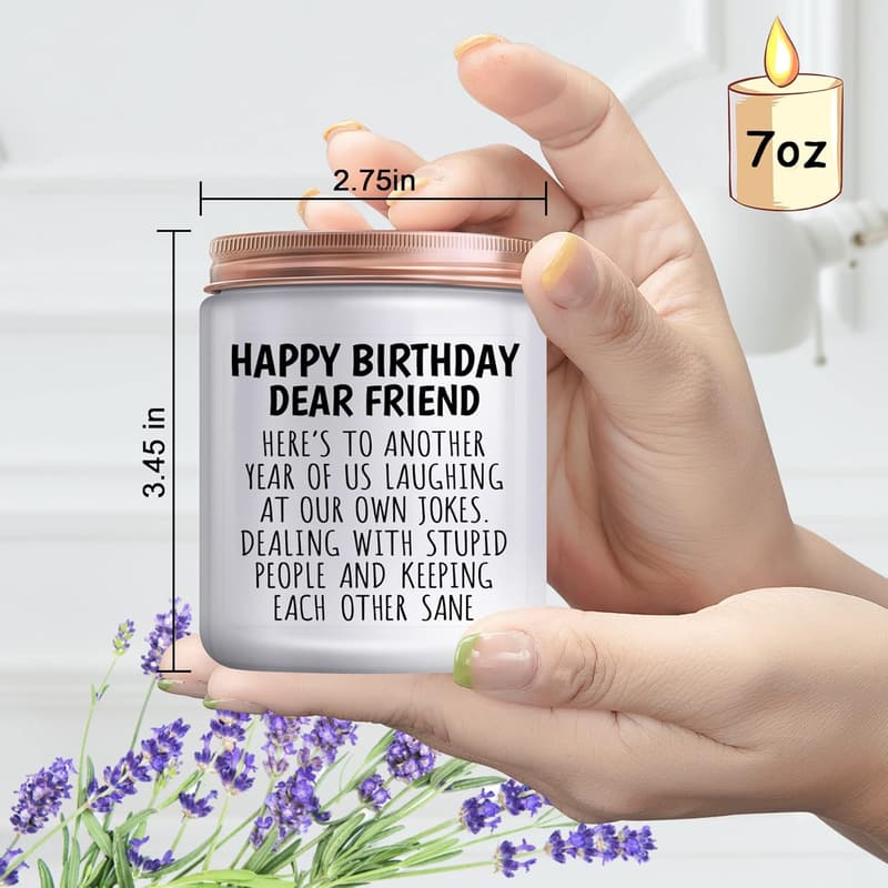 Funny Birthday Lavender Candle Gift for Women and Best Friends