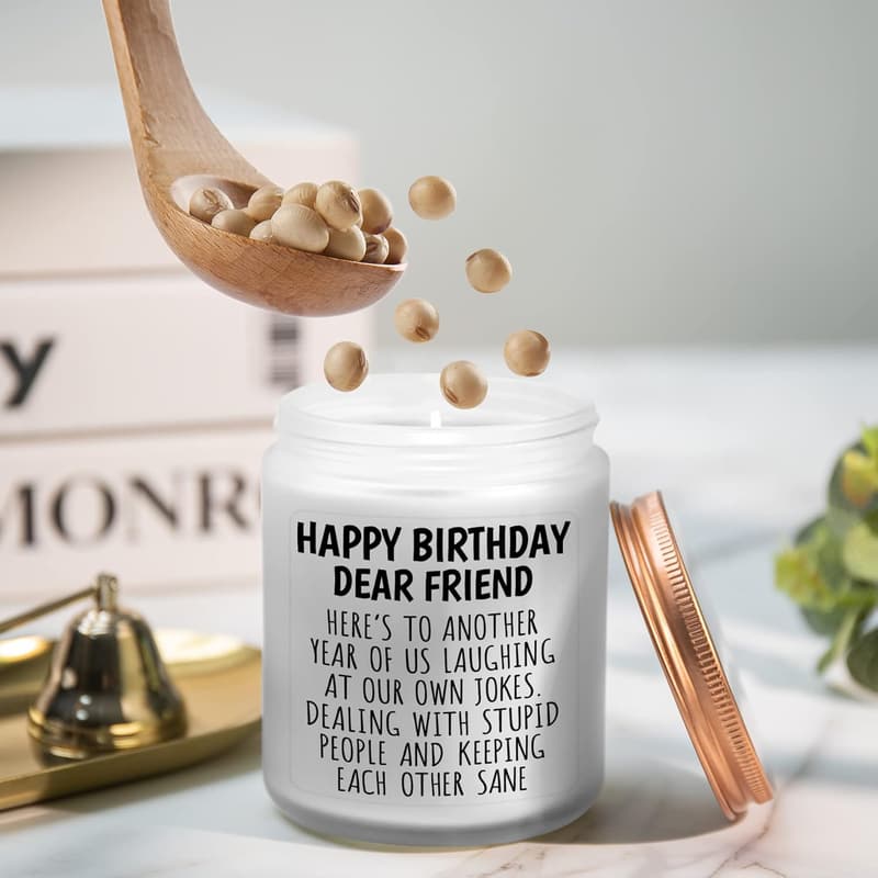 Funny Birthday Lavender Candle Gift for Women and Best Friends
