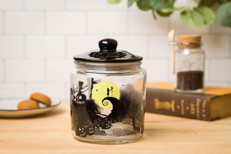 Nightmare Before Christmas Glass Candy Jar with Lid