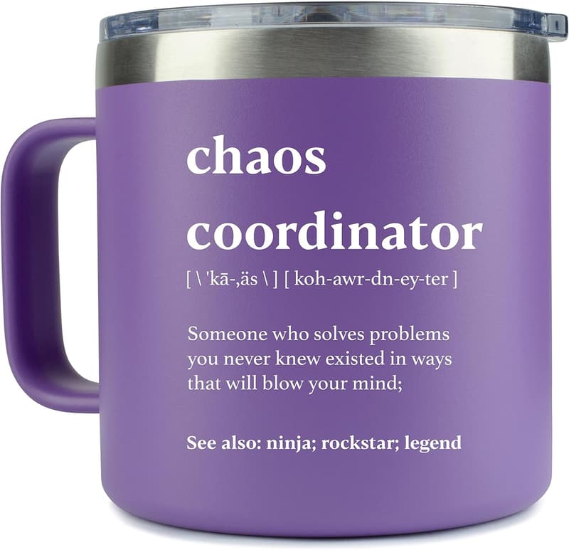 Teacher Appreciation Chaos Coordinator Tumbler - 14oz Purple Gift for Women