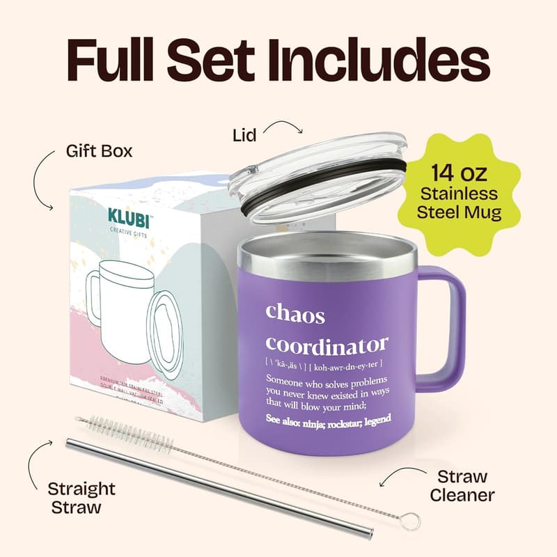 Teacher Appreciation Chaos Coordinator Tumbler - 14oz Purple Gift for Women
