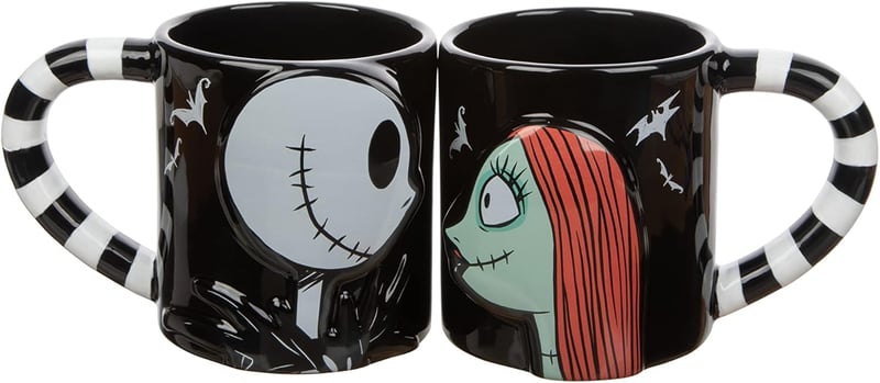 Nightmare Before Christmas Jack & Sally Ceramic Mug Set