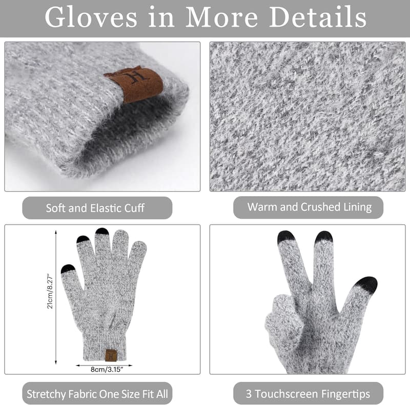 Winter Warm Beanie, Gloves & Scarf Set for Women