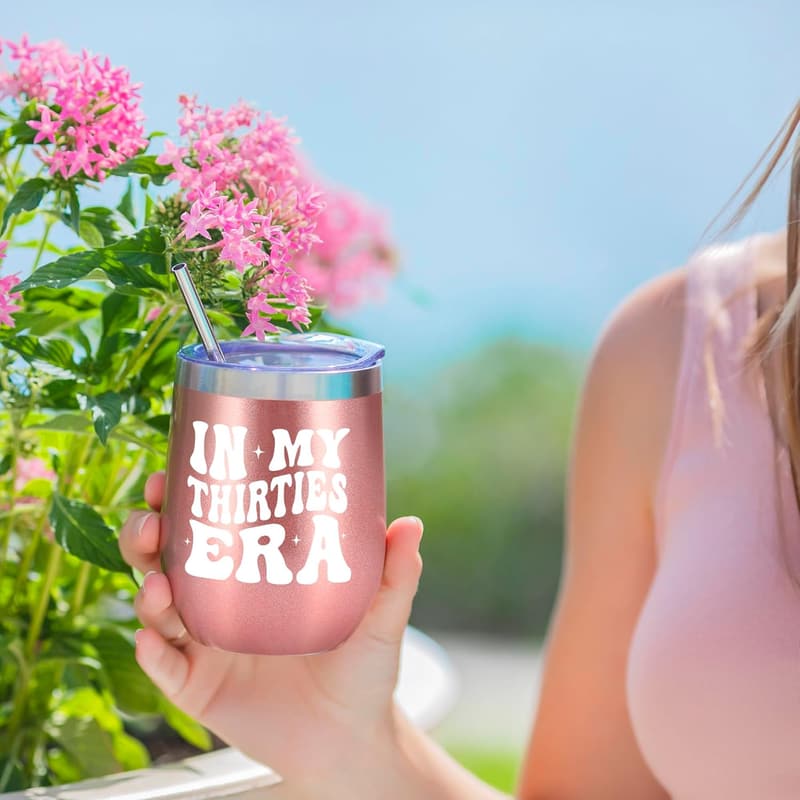 30th Birthday Wine Tumbler for Women - 12 Oz