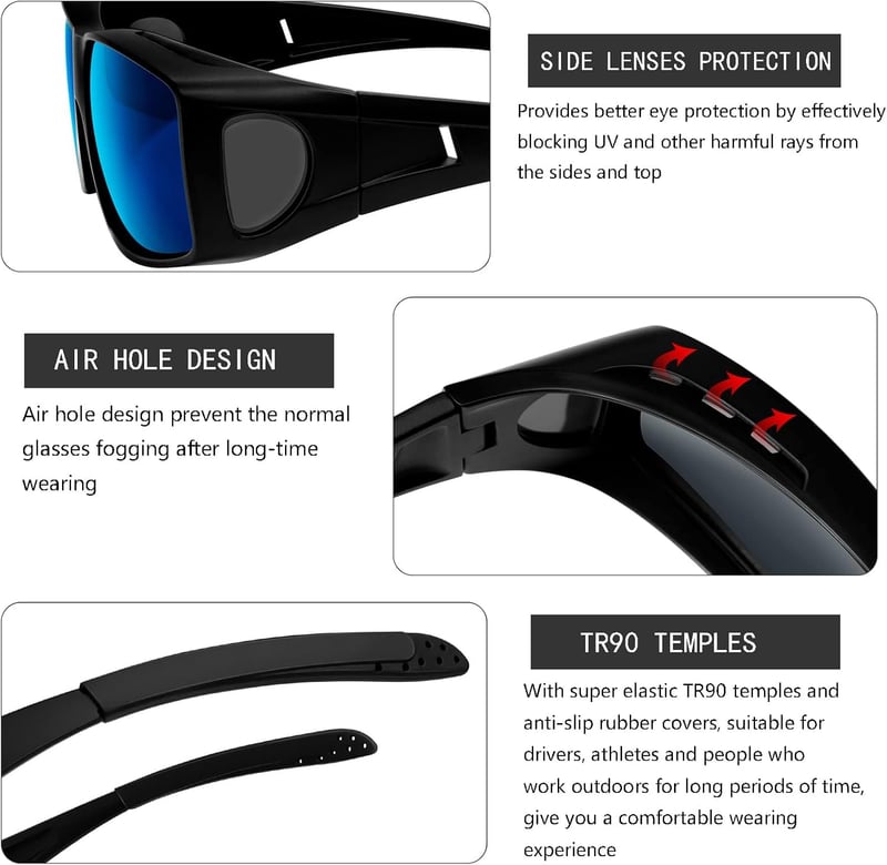 Polarized Fit Over Glasses for Men and Women - UV400 Protection