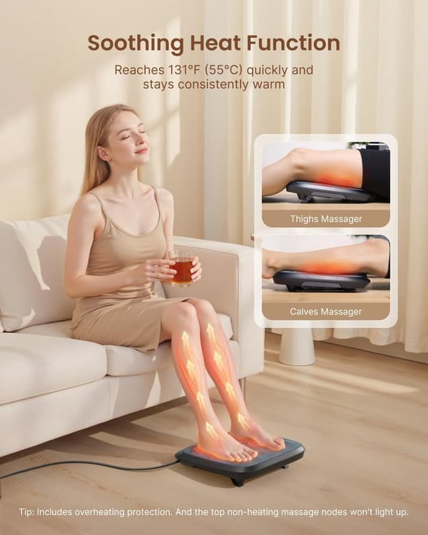 Shiatsu Heated Foot Massager for Neuropathy & Plantar Fasciitis
