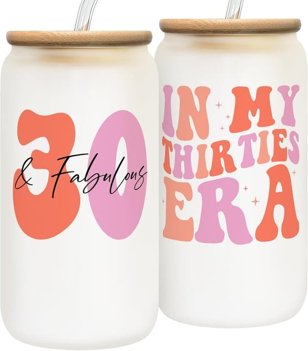 30th Birthday Gift: In My 30s Frosted Can Glass Cup