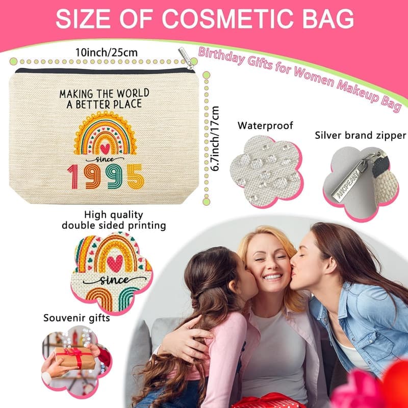 30th Birthday Makeup Bag for Her - 1995 Dirty 30 Design