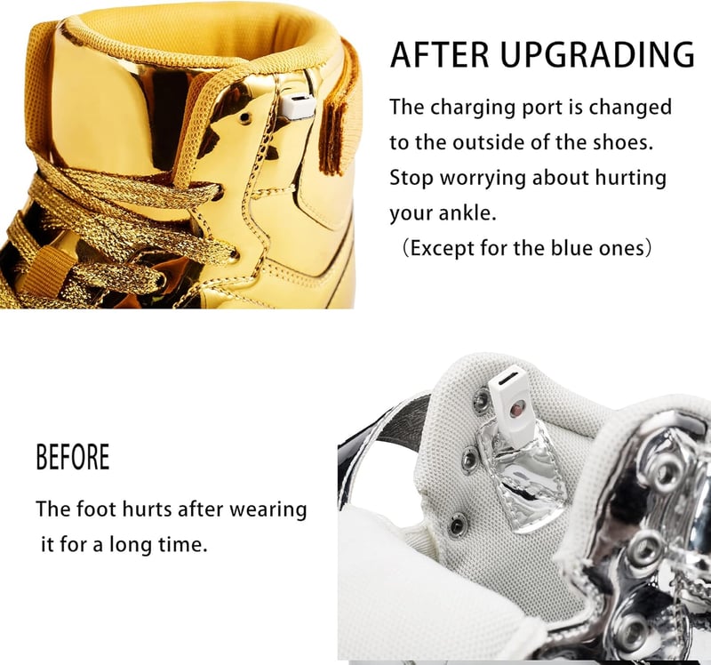 LED Light Up High Top Sneakers for Men and Women