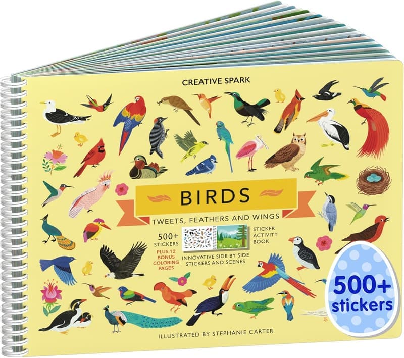 Kids' Bird Sticker Activity Book with 500+ Stickers and Coloring Pages