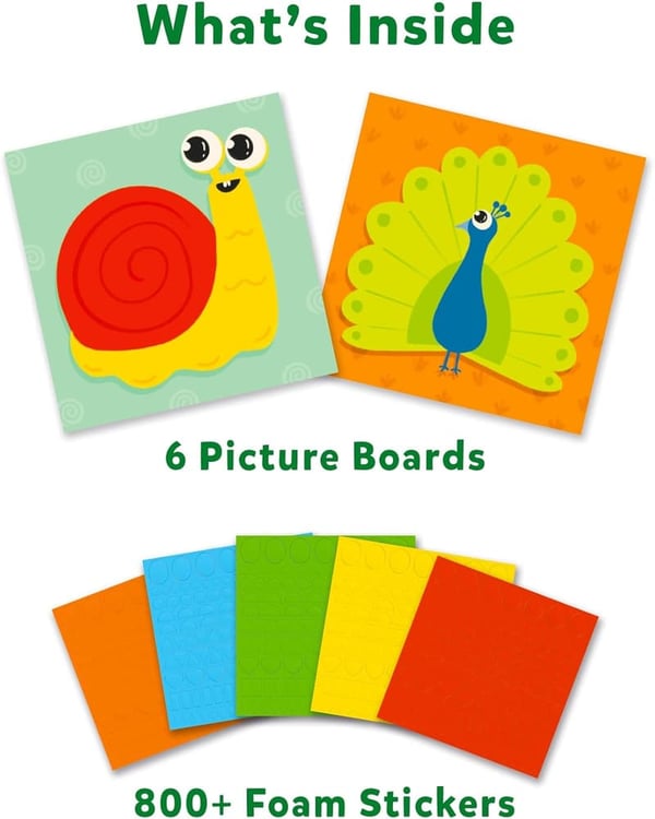 Mess-Free 3D Foam Sticker Art Kit for Kids Ages 3-7