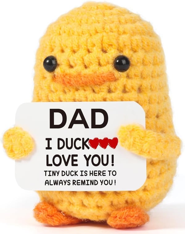 Handmade Crochet Duck - Funny Gift for Dad's Birthday