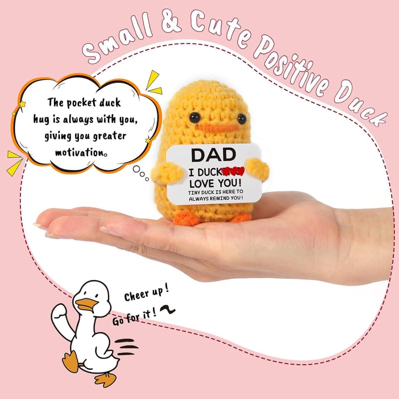 Handmade Crochet Duck - Funny Gift for Dad's Birthday