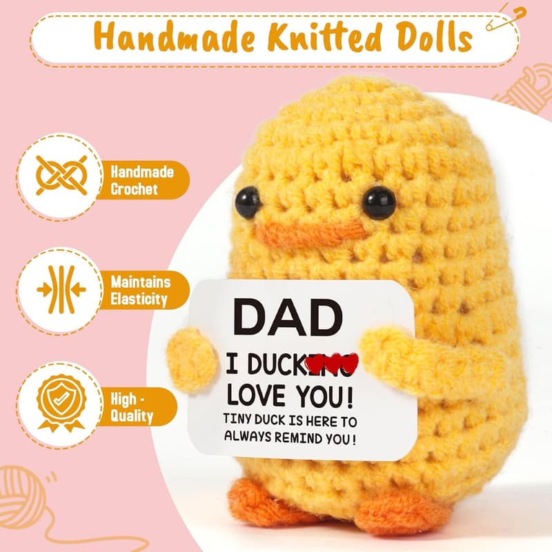 Handmade Crochet Duck - Funny Gift for Dad's Birthday