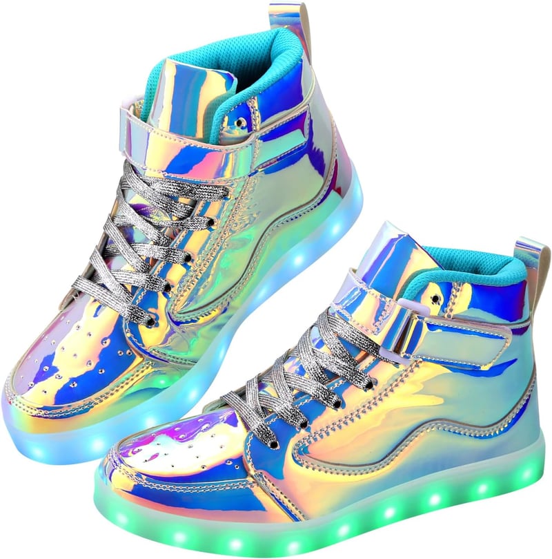 LED High Top Sneakers for Men & Women - USB Charging, Glow in Dark