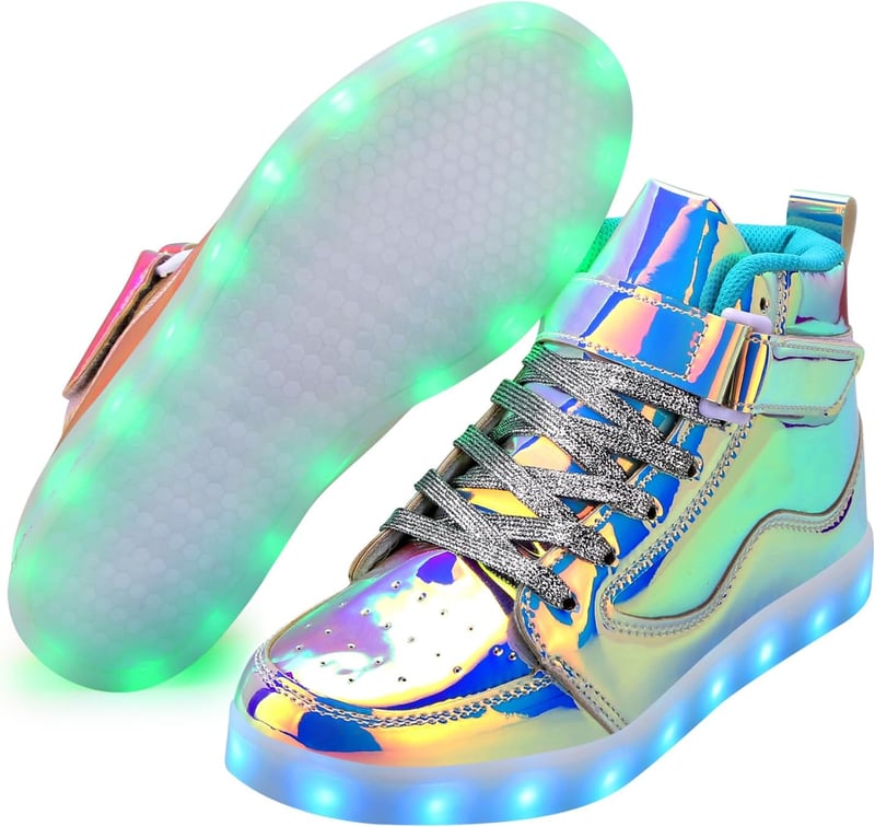 LED High Top Sneakers for Men & Women - USB Charging, Glow in Dark