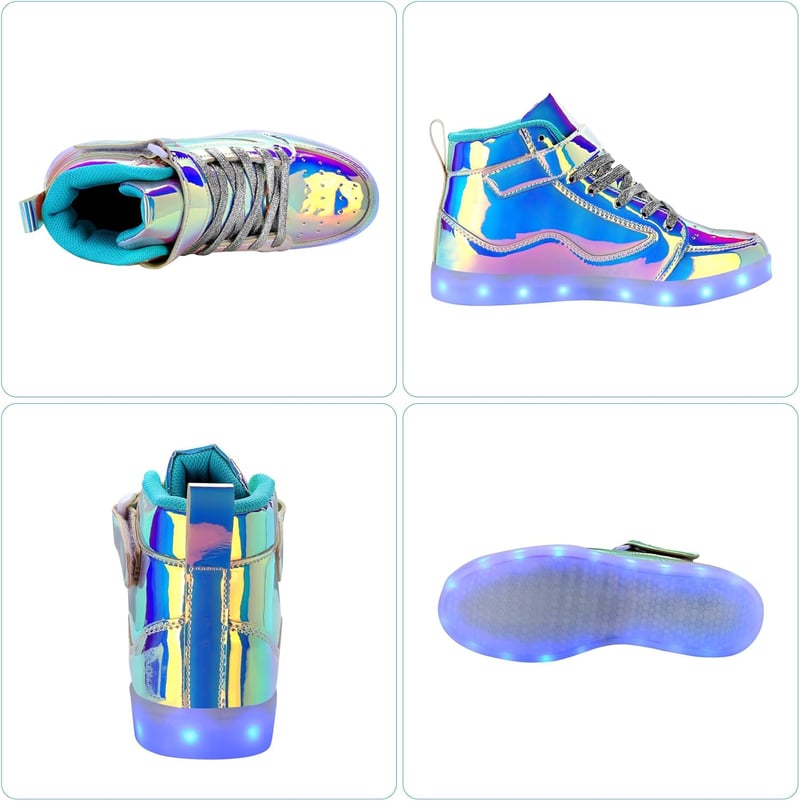 LED High Top Sneakers for Men & Women - USB Charging, Glow in Dark