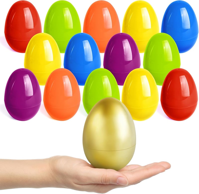 Colorful 3.5” Fillable Easter Eggs Set - 36 Plastic Eggs Plus 1 Golden Egg