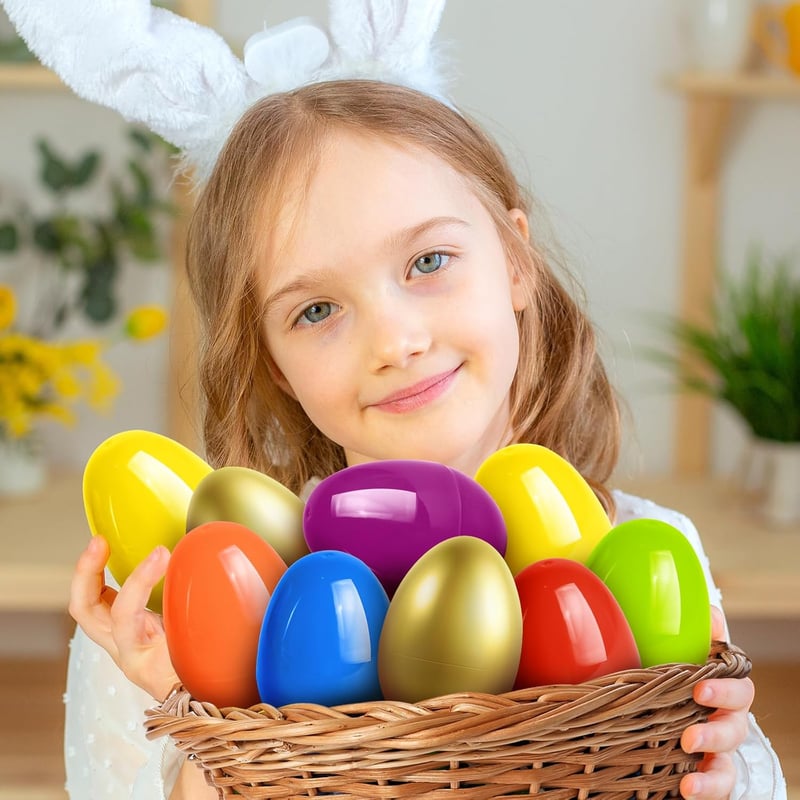 Colorful 3.5” Fillable Easter Eggs Set - 36 Plastic Eggs Plus 1 Golden Egg