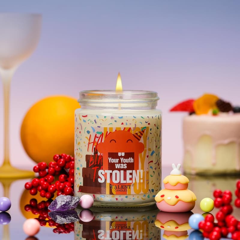 Birthday Candle - Champagne Cassis & Honey Jasmine Scented