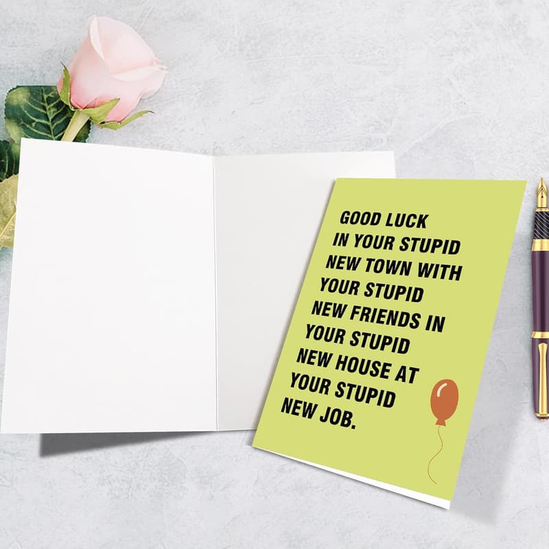 Farewell Card with Sarcastic Good Luck Message for Friends