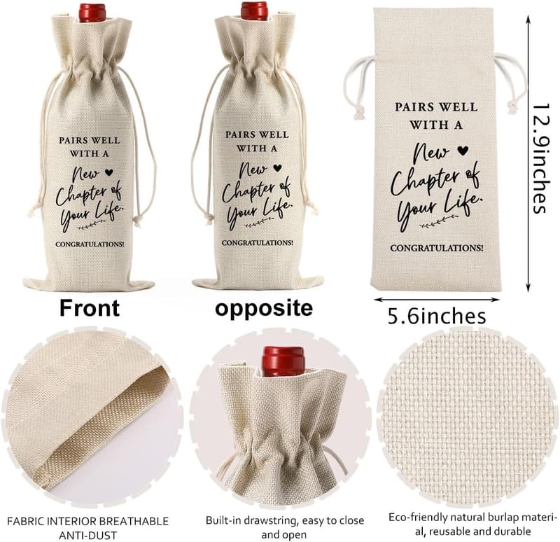 Goodbye Wine Bag Gift for Coworkers and Friends
