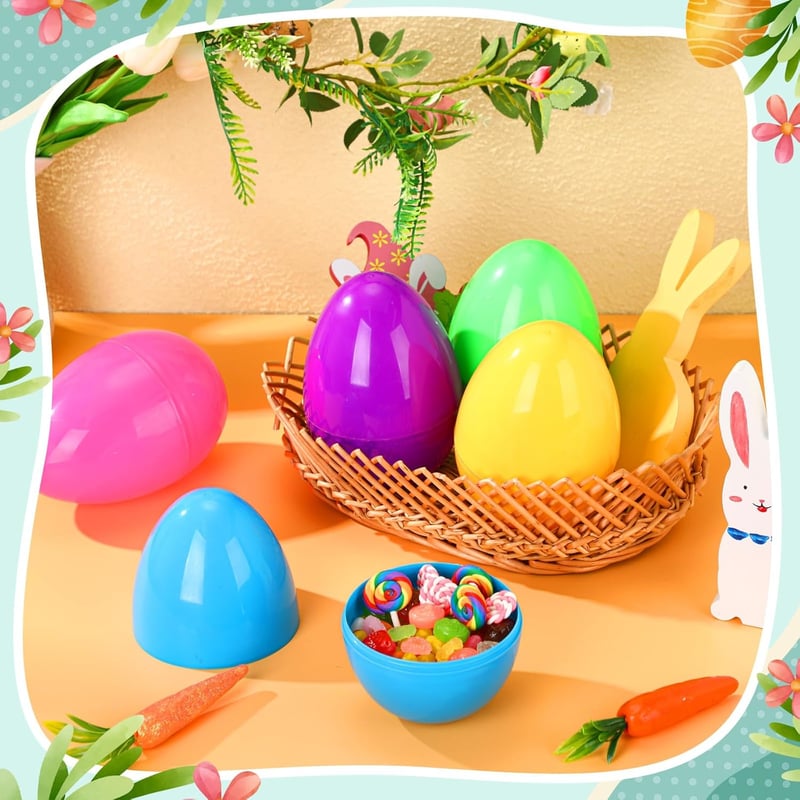 Jumbo Easter Eggs Painting Set - 15 Fillable Plastic Eggs