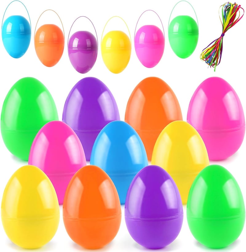 Easter Fillable Plastic Eggs, 36-Pack in 6 Colors