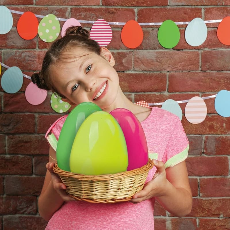 Easter Jumbo Fillable Plastic Eggs - 12 Assorted Colors