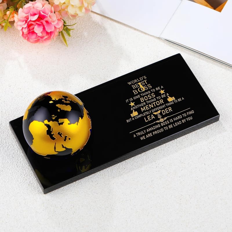 Boss's Day Plaque Sign with Wooden Stand for Men and Women