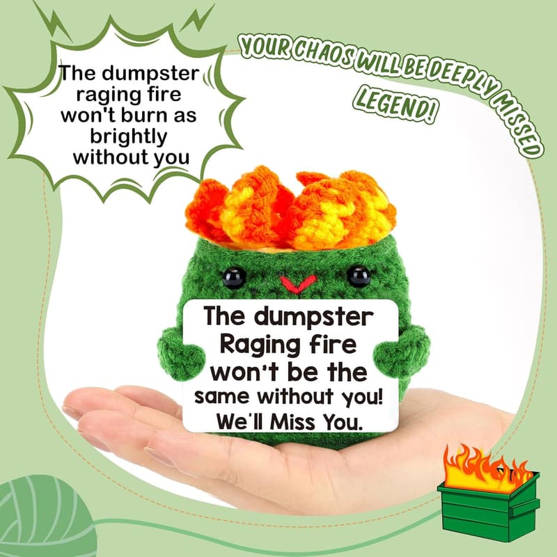 Thank You Gift – Positive Crochet Fire Decor for Colleagues