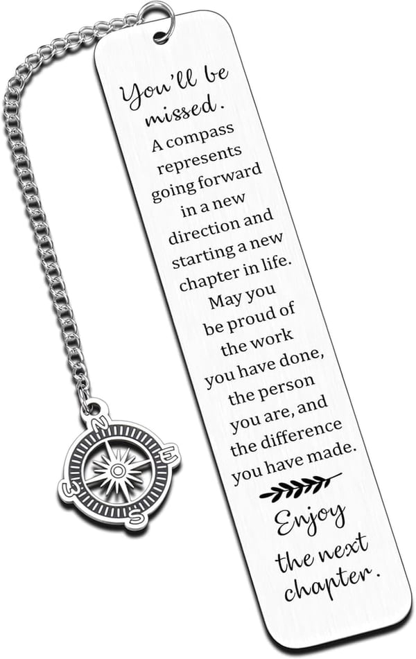 Farewell Compass Bookmark Gift for Women Coworkers