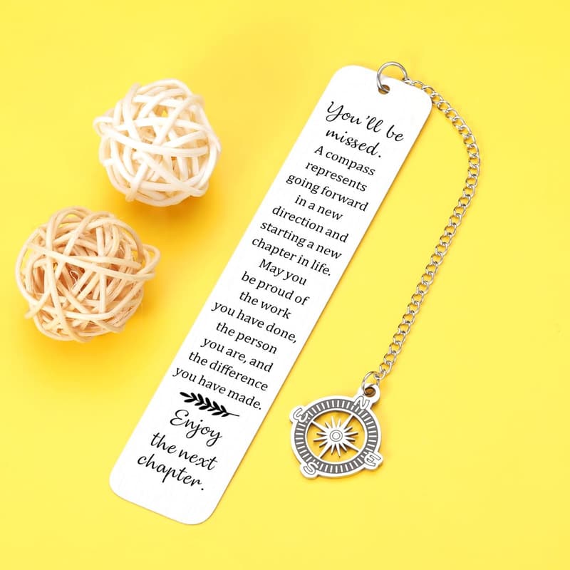 Farewell Compass Bookmark Gift for Women Coworkers