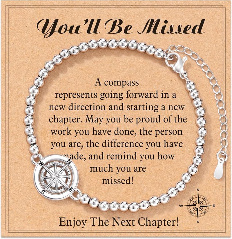 Farewell Compass Bracelet for Women - Retirement Gift 2025