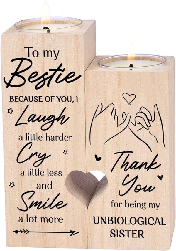 Personalized Friendship Candle Holder for Bestie Birthday Gift