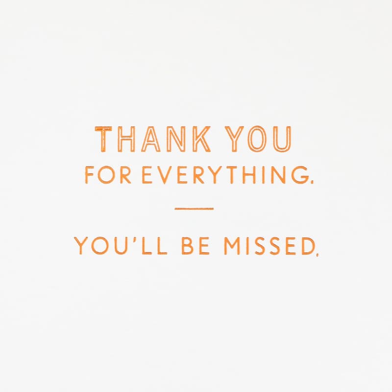 Coworker Goodbye Card - Thank You for Everything