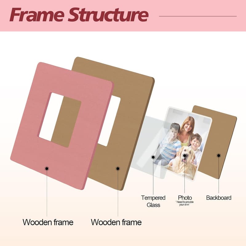 First Father's Day Pink Picture Frame for New Dads