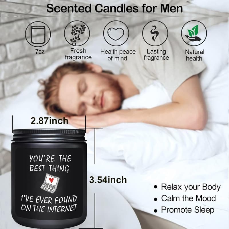 Valentine's Day Funny Candle Gift for Boyfriend, Long Burning