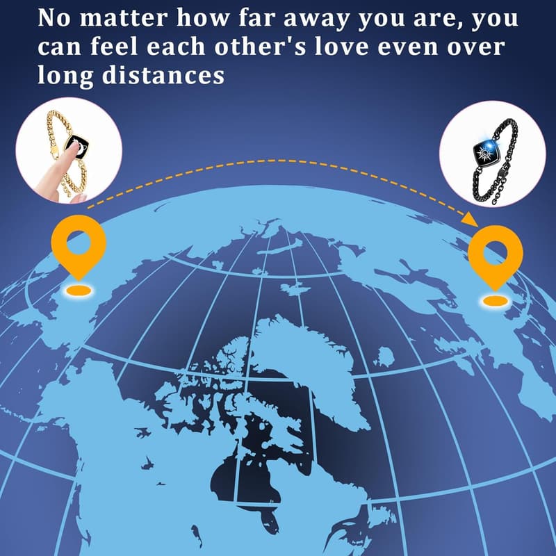 Long Distance Touch Bracelets for Couples - Vibration & Light Up