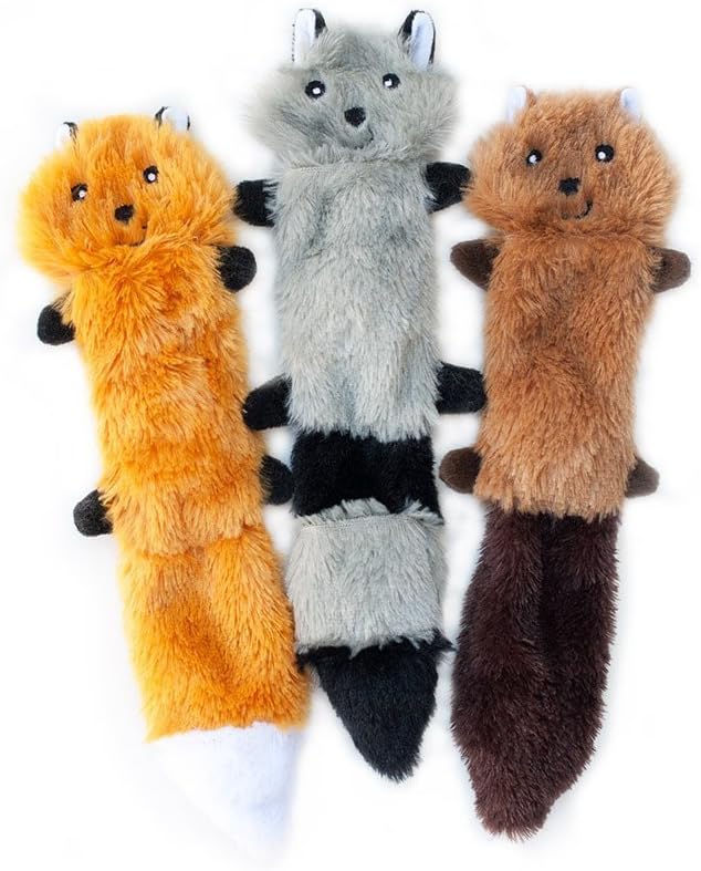 Dog Toy Pack - Plush Squeaky Unstuffed Chew Toys for Small Dogs
