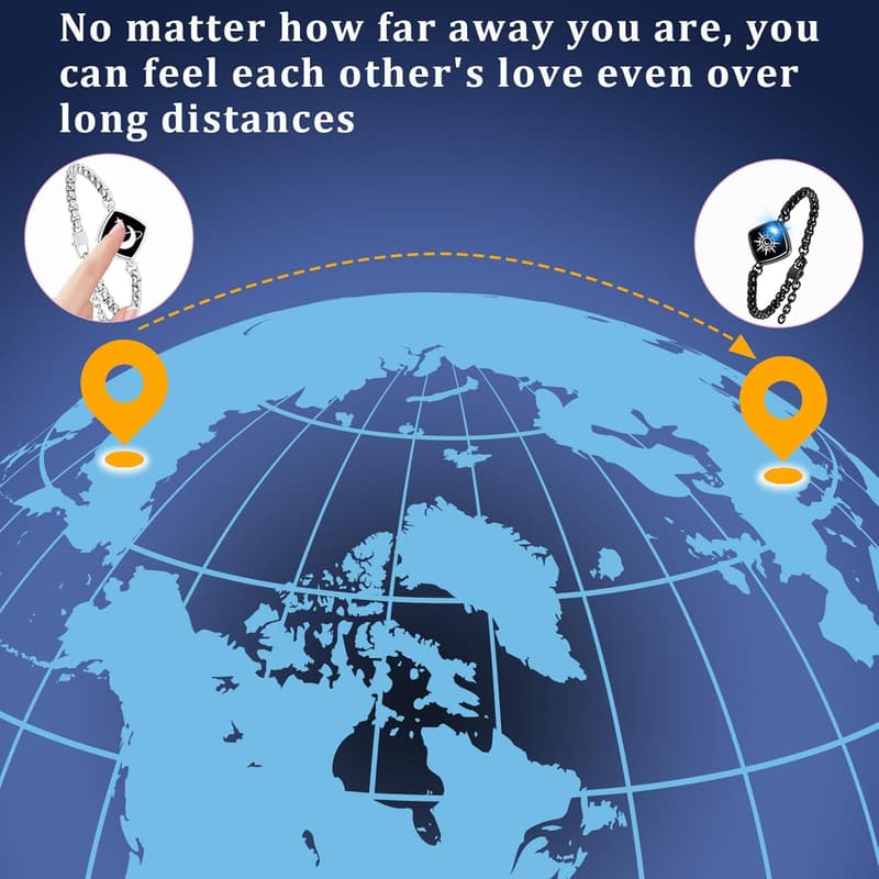 Long Distance Touch Bracelets for Couples - Vibration & Light Up