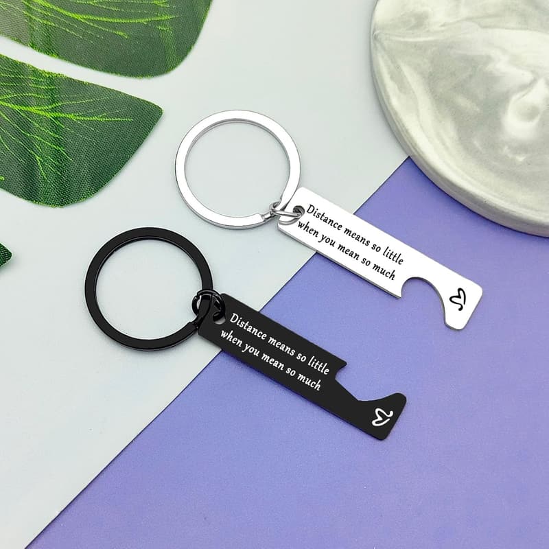 Couples' Anniversary Keychain Set for Long Distance Gifts
