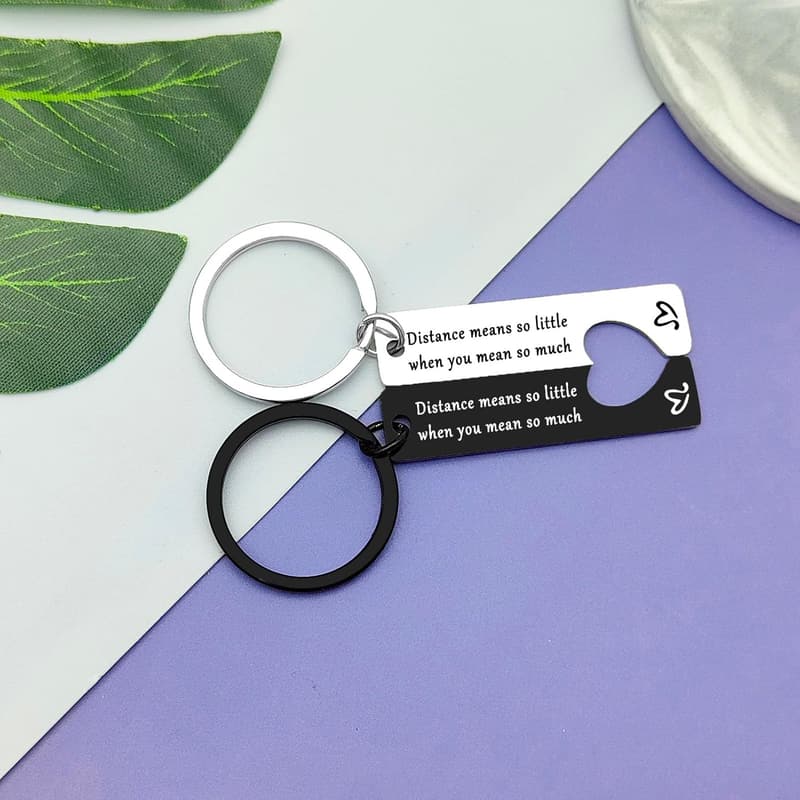 Couples' Anniversary Keychain Set for Long Distance Gifts