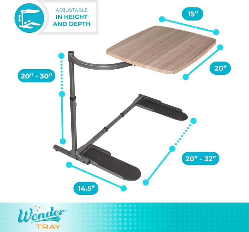 Adjustable Swivel Laptop Stand & Couch Desk – Ash Gray