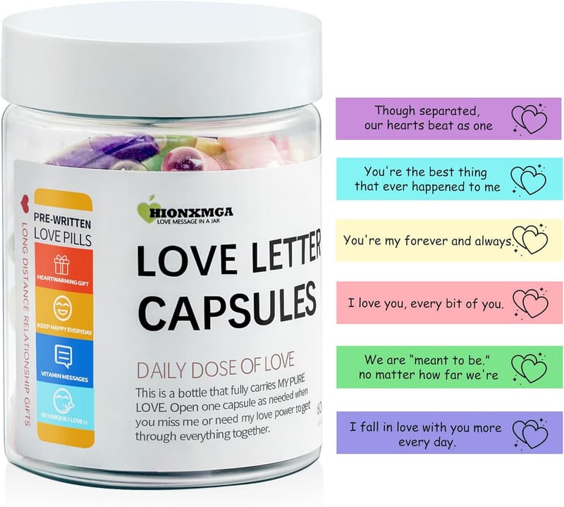 Love Message Capsules Gift Set - 60PCS for Anniversaries & Birthdays