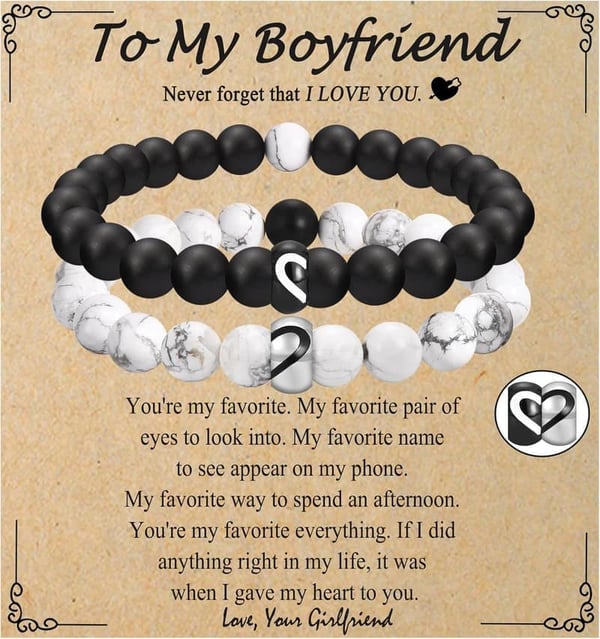 Long Distance Relationship Matching Bracelets for Couples