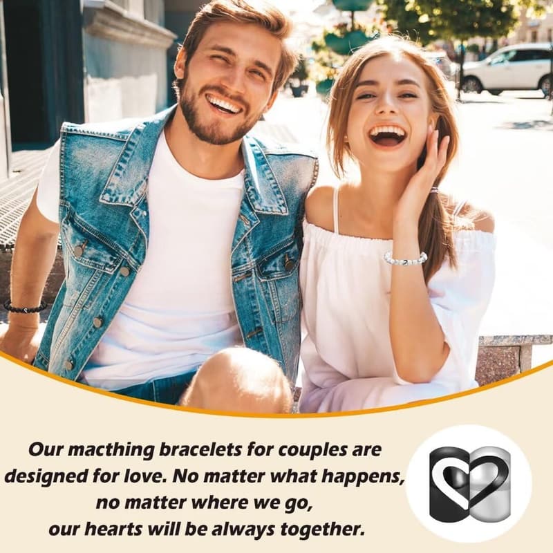 Long Distance Relationship Matching Bracelets for Couples