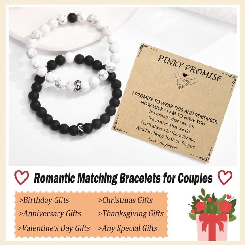 Long Distance Relationship Matching Bracelets for Couples