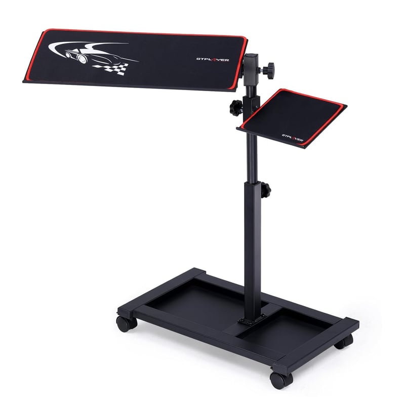Adjustable Racing Simulator Cockpit with Rolling Keyboard Tray